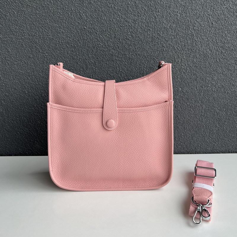 2025 New Genuine Leather Top Layer Cowhide Lychee Pattern Unisex Hollowed-out Crossbody Bag Genuine Leather Women's Bag
