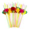 50 Fluorescent Umbrella Straws for Hawaiian-Themed Party Decoration and Craft