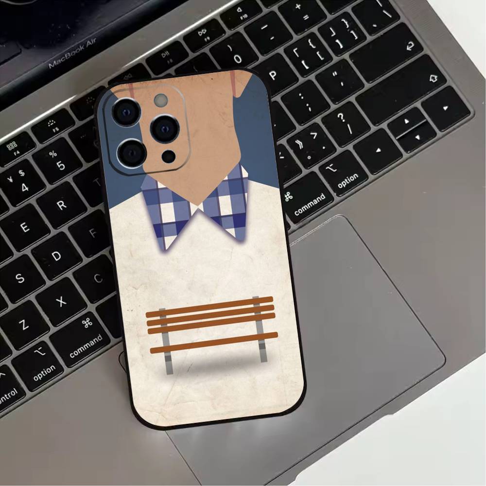 

F-Forrest Film G-Gump Phone Case For iPhone 17,16,15,14,13,12,11 Plus,Pro Max,XS,Soft Silicone Black Cover iPhone14
