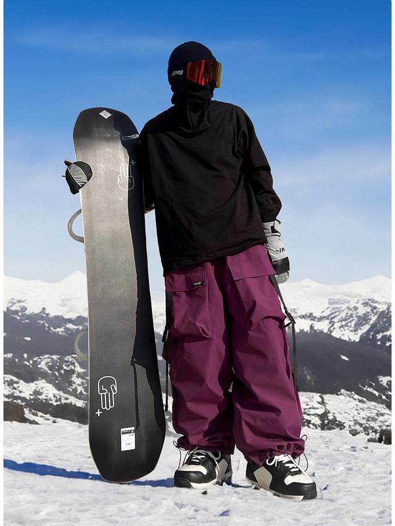Ice Degree Unisex Waterproof Ski Pants - Violet, Heavy Duty, Multi-Pocket, Wear-Resistant