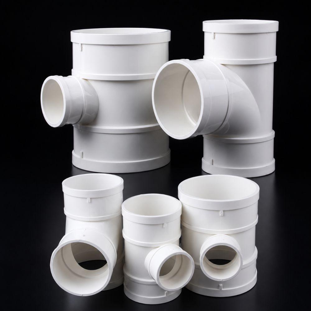 White PVC-U 90 Degree Drain Tee Fitting 2",3",4" Drain Pipe Joint Pipeline Accessories