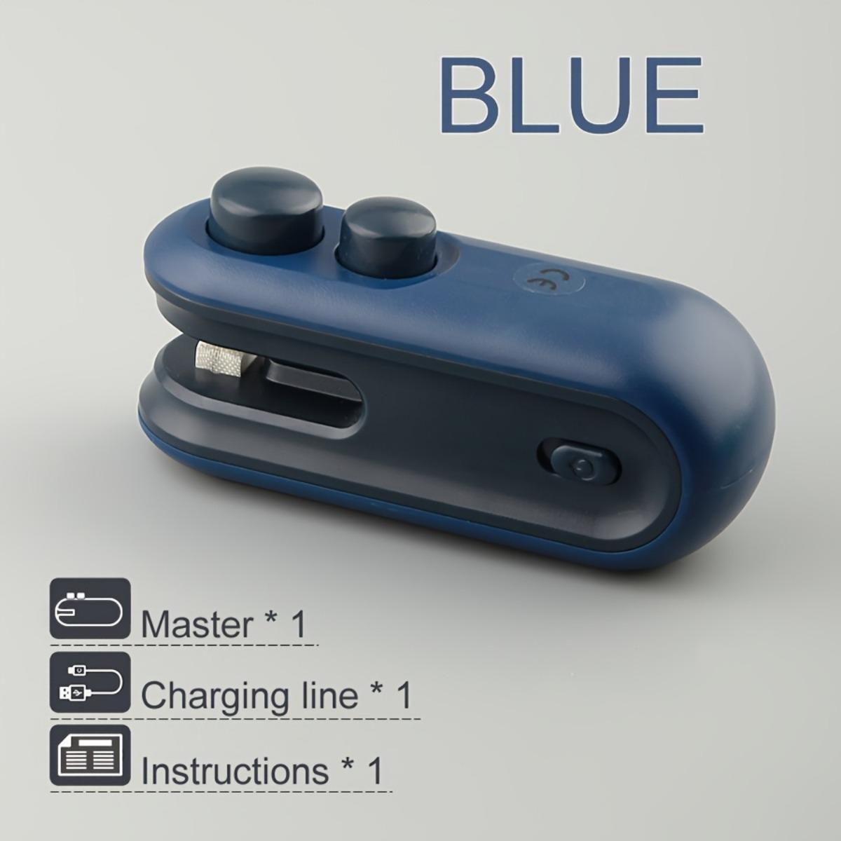 

1 Машина для запайки пакетов для снеков, USB-зарядка, Маленькая бытовая запайщик, Портативный мини-запайщик, Ручной пресс, Машина для запайки пластика 1pcs темно-синий