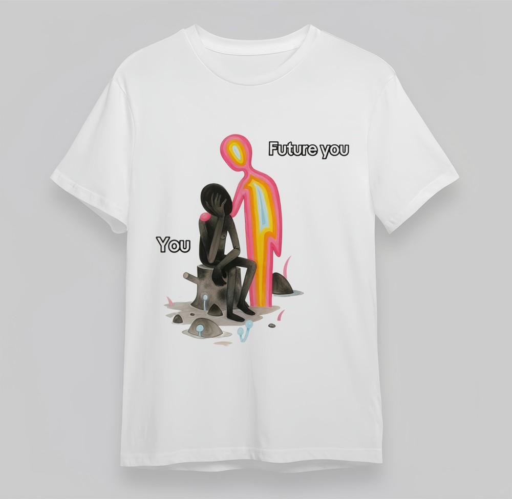 

Women s Plus Size T-shirt With Self Evolution Graphic White 100% Cotton Top 4XL