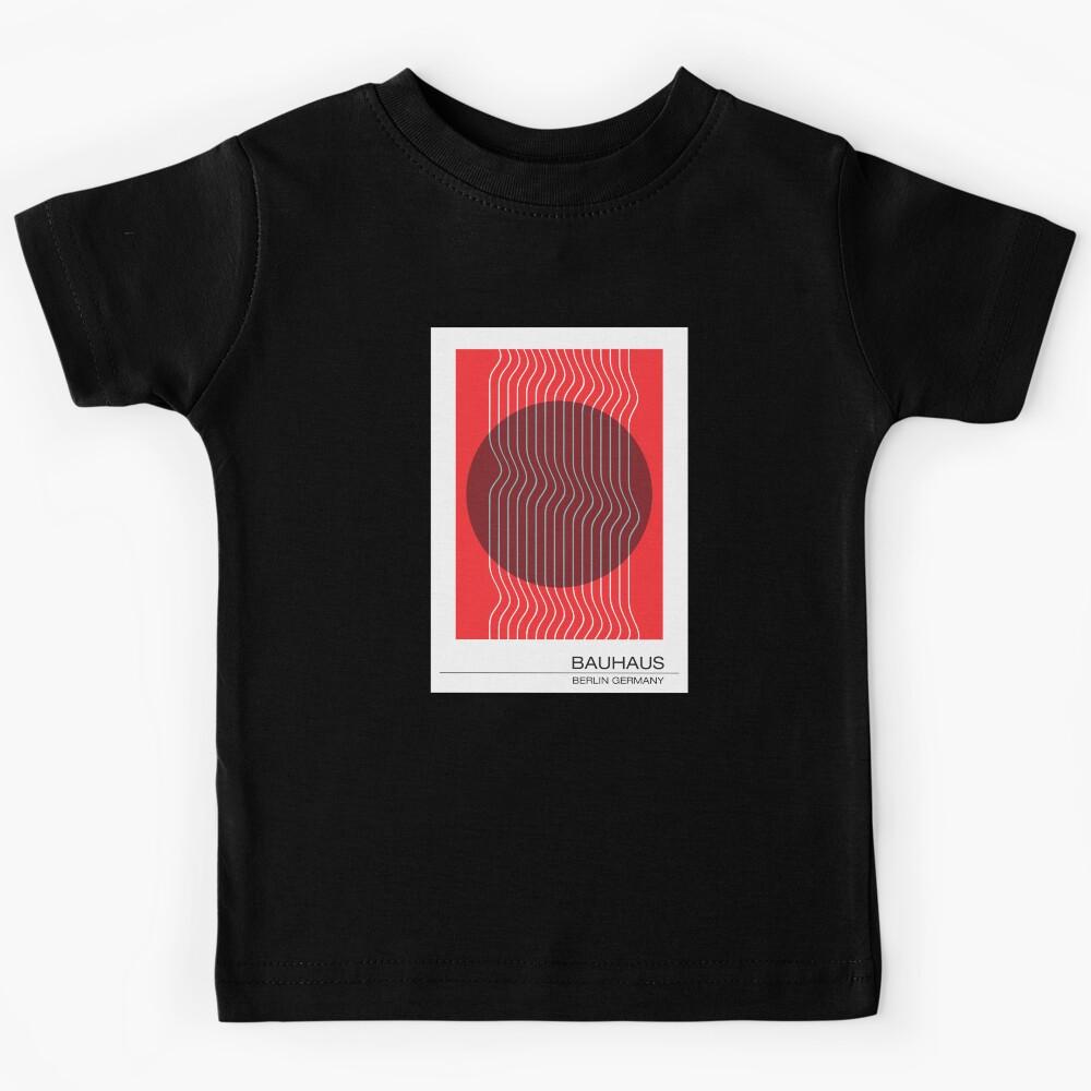 Bauhaus - Retro / Art Deco architecture discipline from Berlin, Germany - Available in posters, etc - Wavy Red & Maroon Kids T-Shirt 110