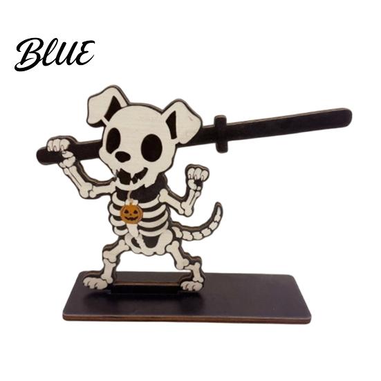 Unique Wooden Craft Gift Halloween Paper Towel Holder Skeleton/Ghost/Cat/Pumpkin/Witch Stand Retro Desktop Tissue Dispenser Gothic Roll Storage