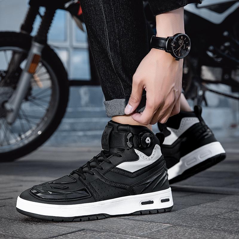 Motorcycle Shoes Motorcycle Riding Shoes Men's Knights Four Seasons Off-road Locomotive Boots Racing Short Boots Four Seasons Motorcycle Travel Equipm