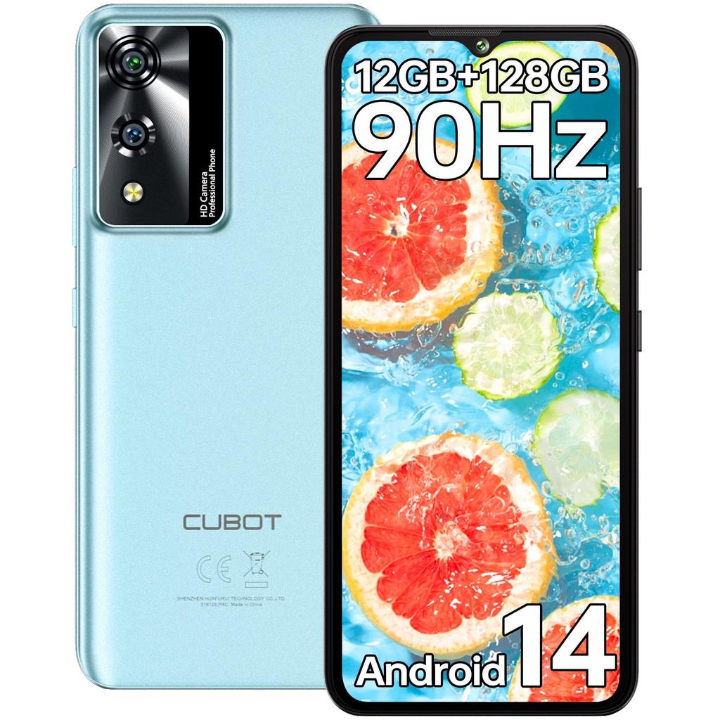 CUBOT A10 Mobile Phones Sim Free Unlocked - 12GB+128GB Smartphone Android 14, 6.56" HD+ Display, 48MP+16MP, 5100mAh/18W, Dual SIM 4G/Face ID/GPS/OTG