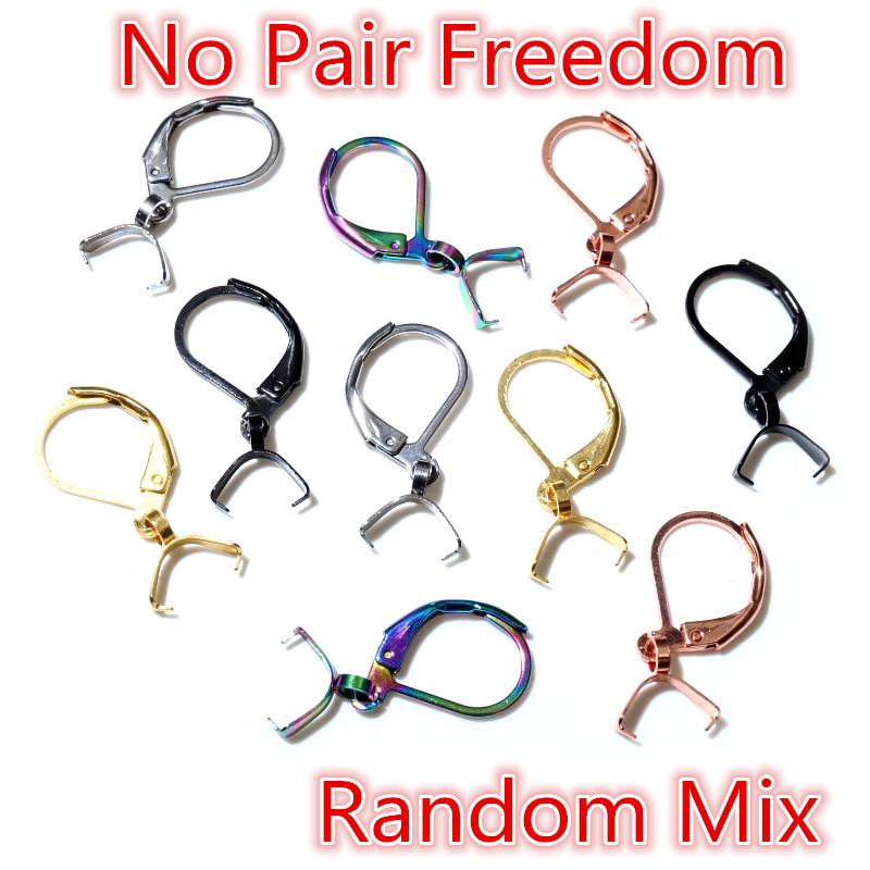 10pcs 316 Stainless Steel Black Gold Color Earring Hooks Wire DIY Earring Clips Hooks for Jewelry Making Accessories