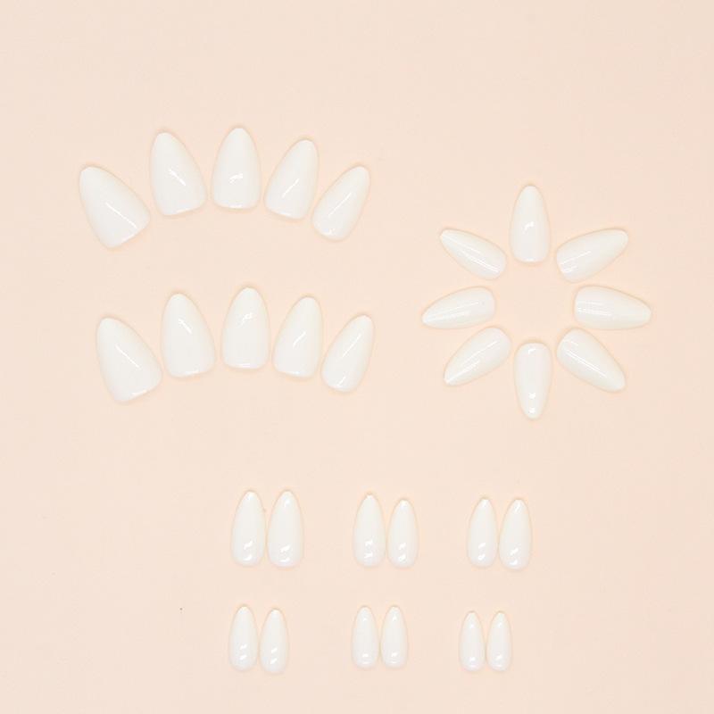 Solid Color Wearing Nail Art Piece Nail Art Piece Nail Art Patch Short Almond Fake Nail Almond Nail 30 Pieces
