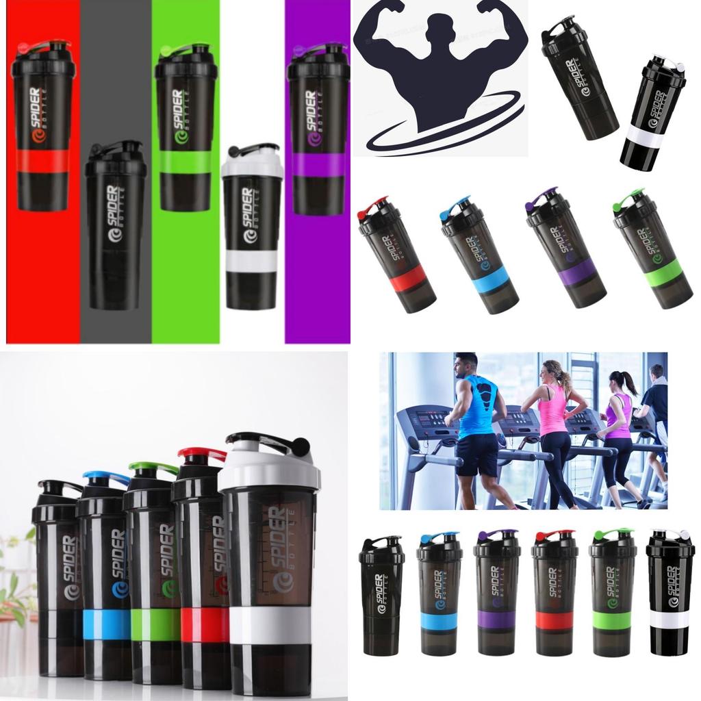 Zihong Spider Cup Für Fitness-Sportarten Shaken Sie Ihr Protein mit dreilagiger Pulverbox und aufgedrucktem Logo