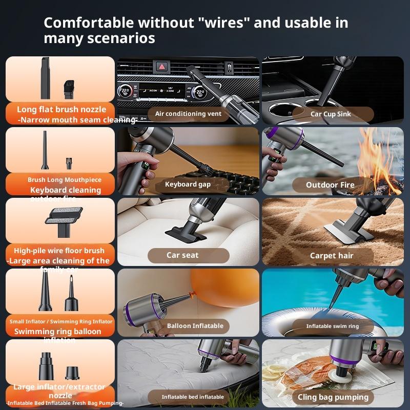 Car Vacuum Cleaner High Power Portable Handheld Wireless Brushless Motor Cleaning Machine Powerful Air Duster for Home Appliance