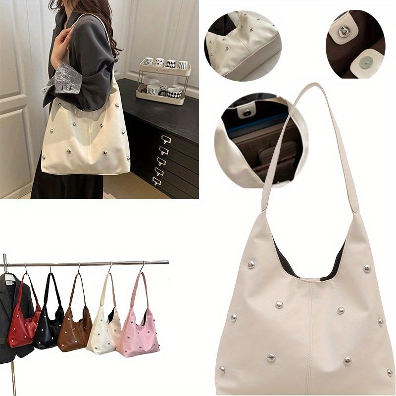 Women's Fashion Rivet Shoulder Bag Tote Bag