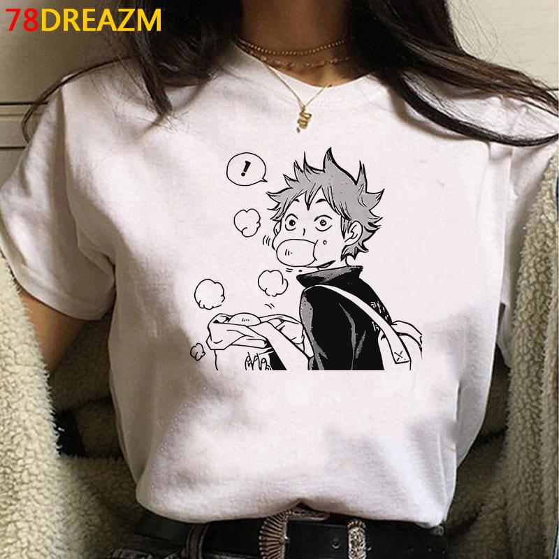 Oya Oya Haikyuu camiseta para hombre Kawaii japonés voleibol Anime Camisetas gráficas Kawaii Karasuno dibujos animados Unisex Harajuku camisa masculina