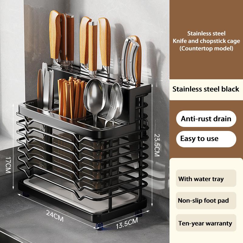 Stainless Steel Fork Chopstick Drain Storage Rack Chopsticks Spoons Drainer Basket Flatware Storage Drainer Kitchen Organizer