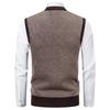 Men Thickened Fleece Plaid Loose Pullover Sleeveless Knit Sweater Vest