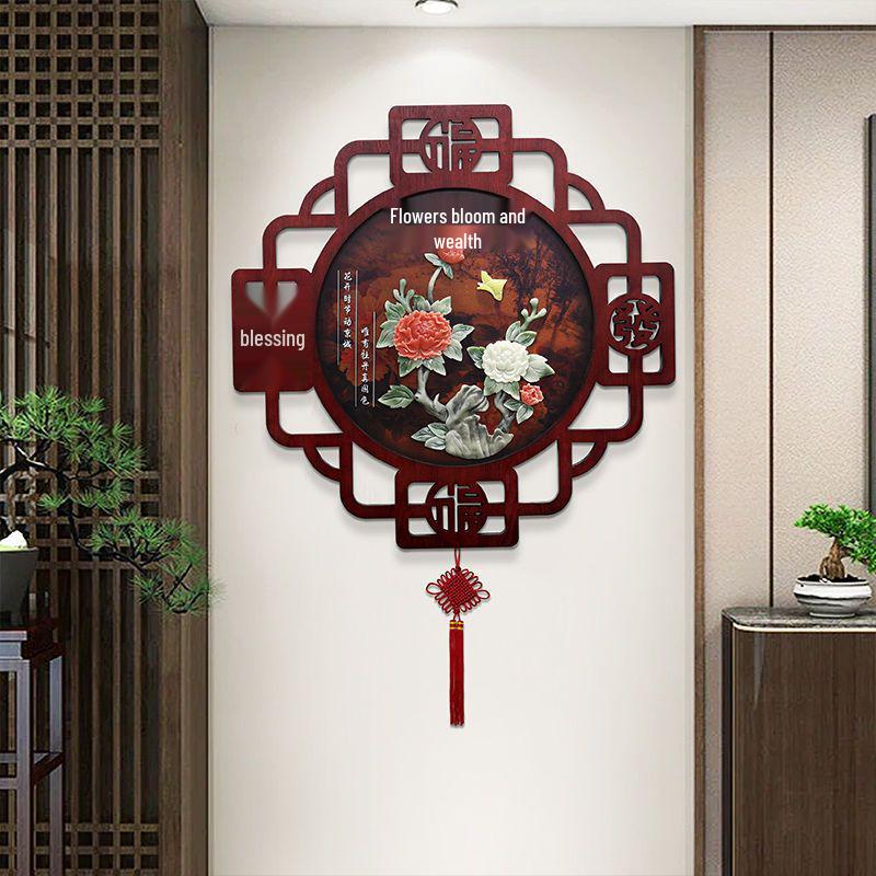 Chinese Style Decorative Wall Murals: Jade Carving Art for Living Room, Hallway & Restaurant