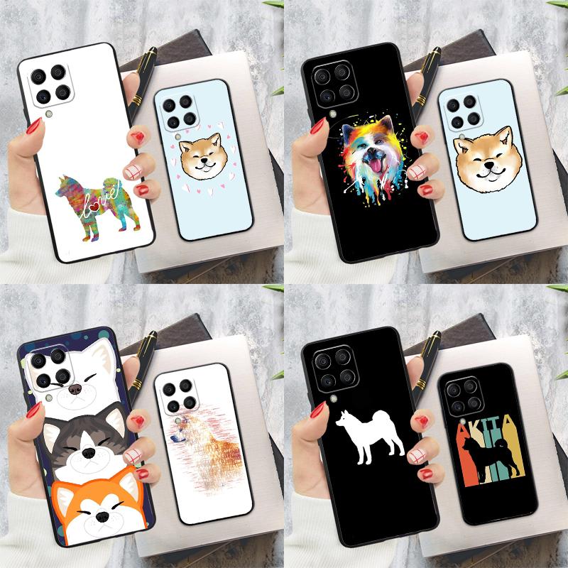 Animal Cute Dog Akita Case For Samsung Galaxy M32 M31 M12 M52 M13 M33 M53 M11 M51 M15 M55 M14 M34 M54 M20 M30s
