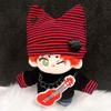 Cat Ear Knit Hat, Shirt, Pants, and Guitar Set for 10cm Doll, Red, Plush Toy, Kigurumi, Accessories, Otaku, Doll, Mascot, K-Pop Doll, Costume [Used]