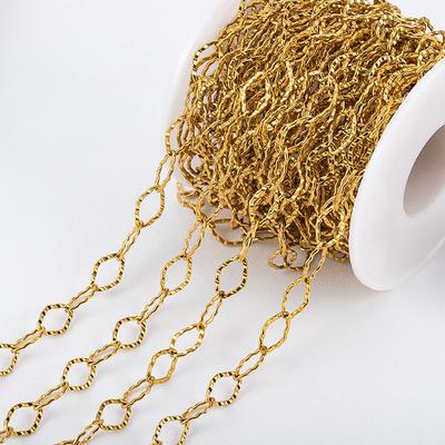 1Meter 2Meter Embossing 304 Stainless Steel Oval Shape Handmade Chains for DIY Necklace Bracelets Jewelry Making Accessories