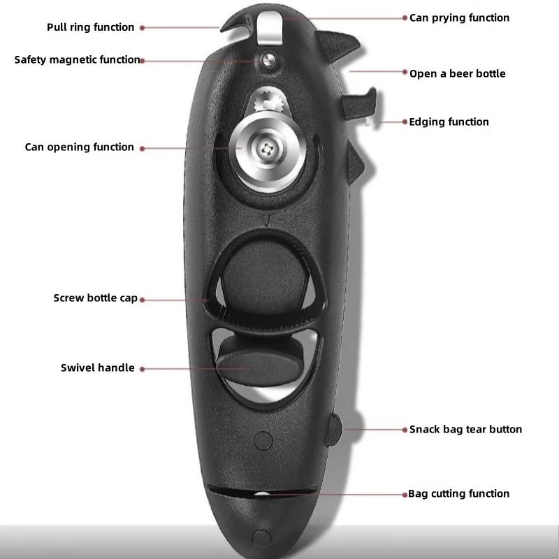 Can Opener Multifunction Bottle Jar Opener Quality Cans Beer Lid Opener Kitchen Accessories Gadgets 8 in 1 Kitchen Tools