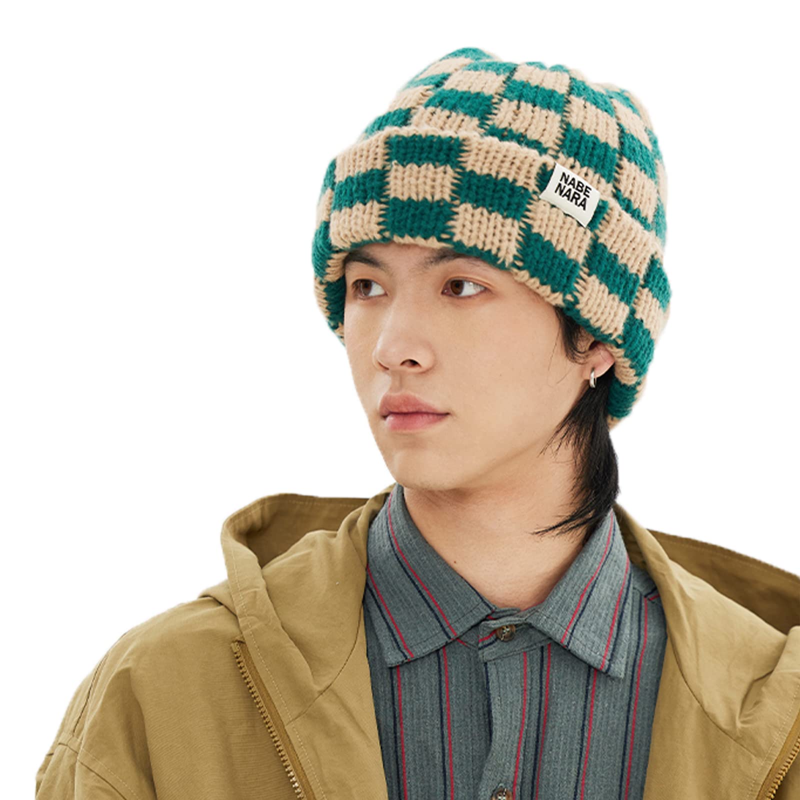 

Шапка-клош для мужчин и клетчатая простая и смотреть холодная теплая шапка для улицы снежки рыбалка женщины, полиэстер, эластичная, двухслойная ткань, 2-цветная