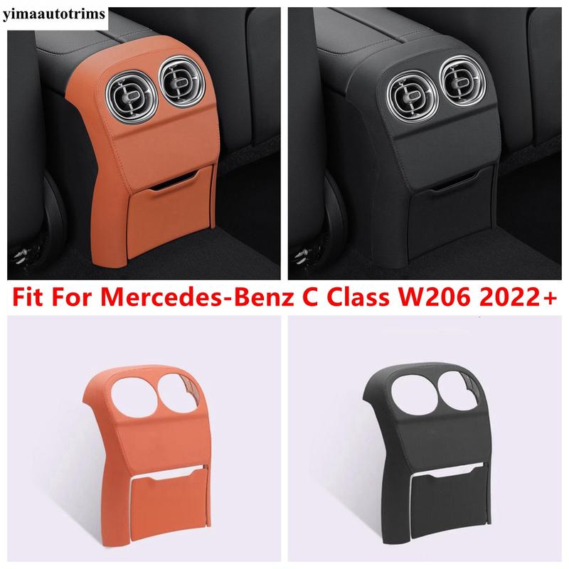 Armrest Box Rear Air AC Vent Outlet PU Leather Cushion Mat Pad Cover Protection Accessories For Benz C Class W206 - 2025