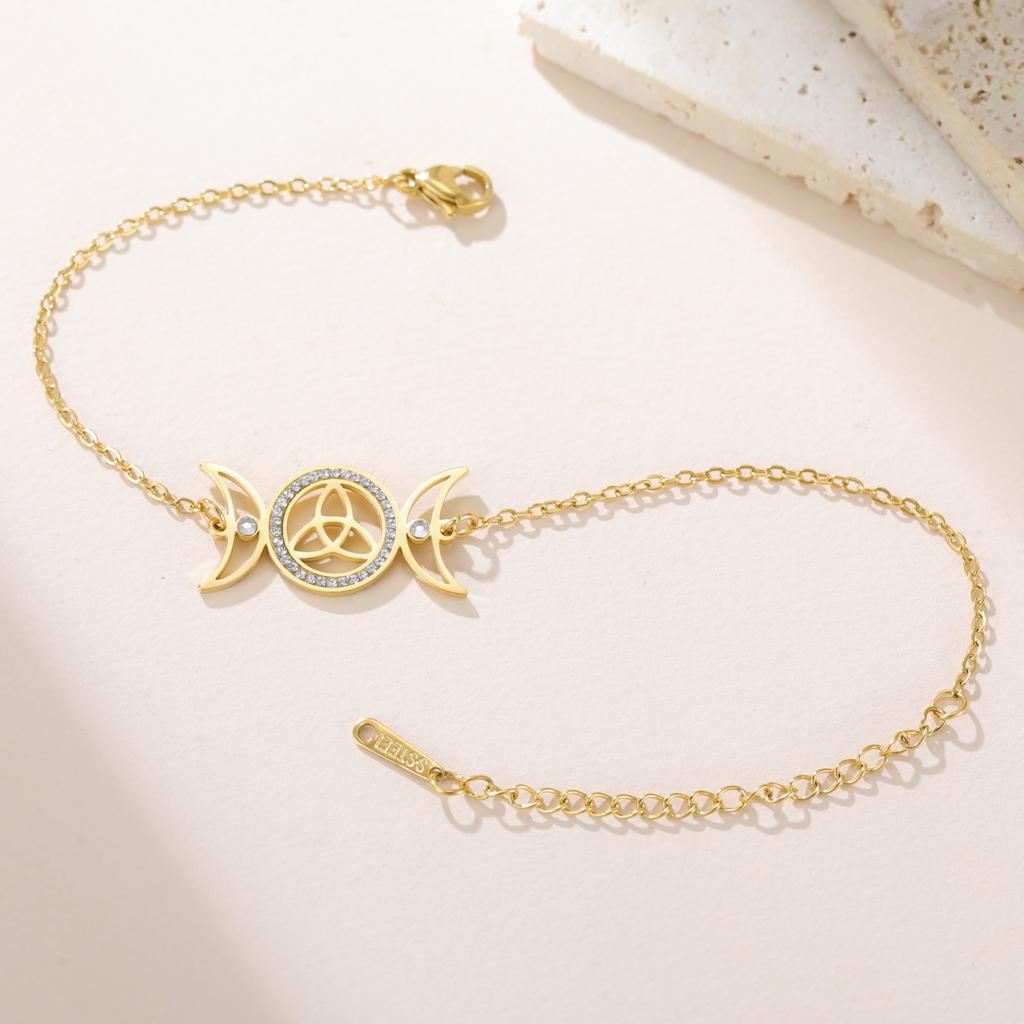 Hecate Bracelet Triple Moon Goddess Protection Bracelet For Women Hekate Lilith Greek Mythology Pagan Wiccan Celtic Knot Jewelry