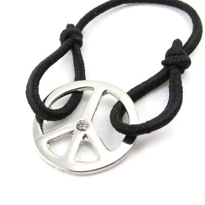 [J1115] - Efektní černý náramek 'Peace'