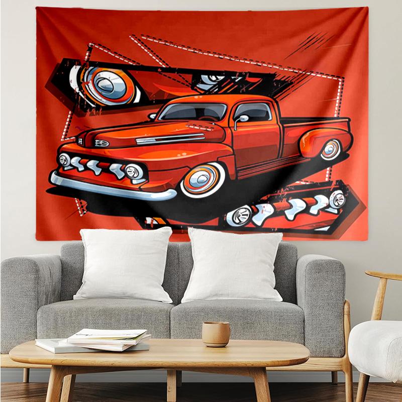 Nighttime Truck Drive Tapestry Hanging for Bedroom,Livingroom, Playroom,Decor Art Room Wall Tapestry Holiday and Birthday Gifts