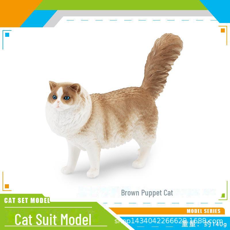 Seashell Cat Figurine: Realistic Kitten Toy Model