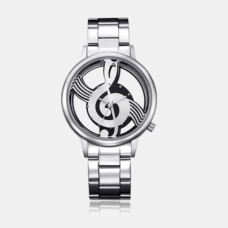Orologio da Donna Semplice Creativo Inciso Vuoto Moda Nota Orologio di Coppia Orologio al Quarzo da Uomo