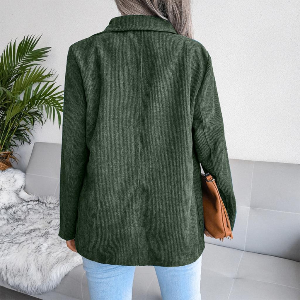 Dames Corduroy Jas Casual Kleur Top voor Herfst Winter