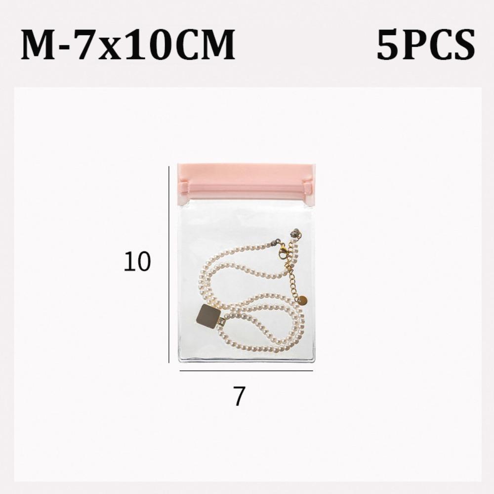 5Pcs Self Sealing Jewelry Zip Lock Bags Frosted Earring Ring Necklace Organizer Jewelry Pouch