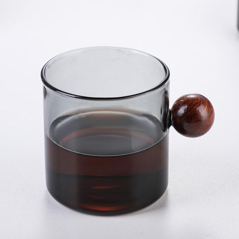 SX Transparent Black Glass Tea Cup
