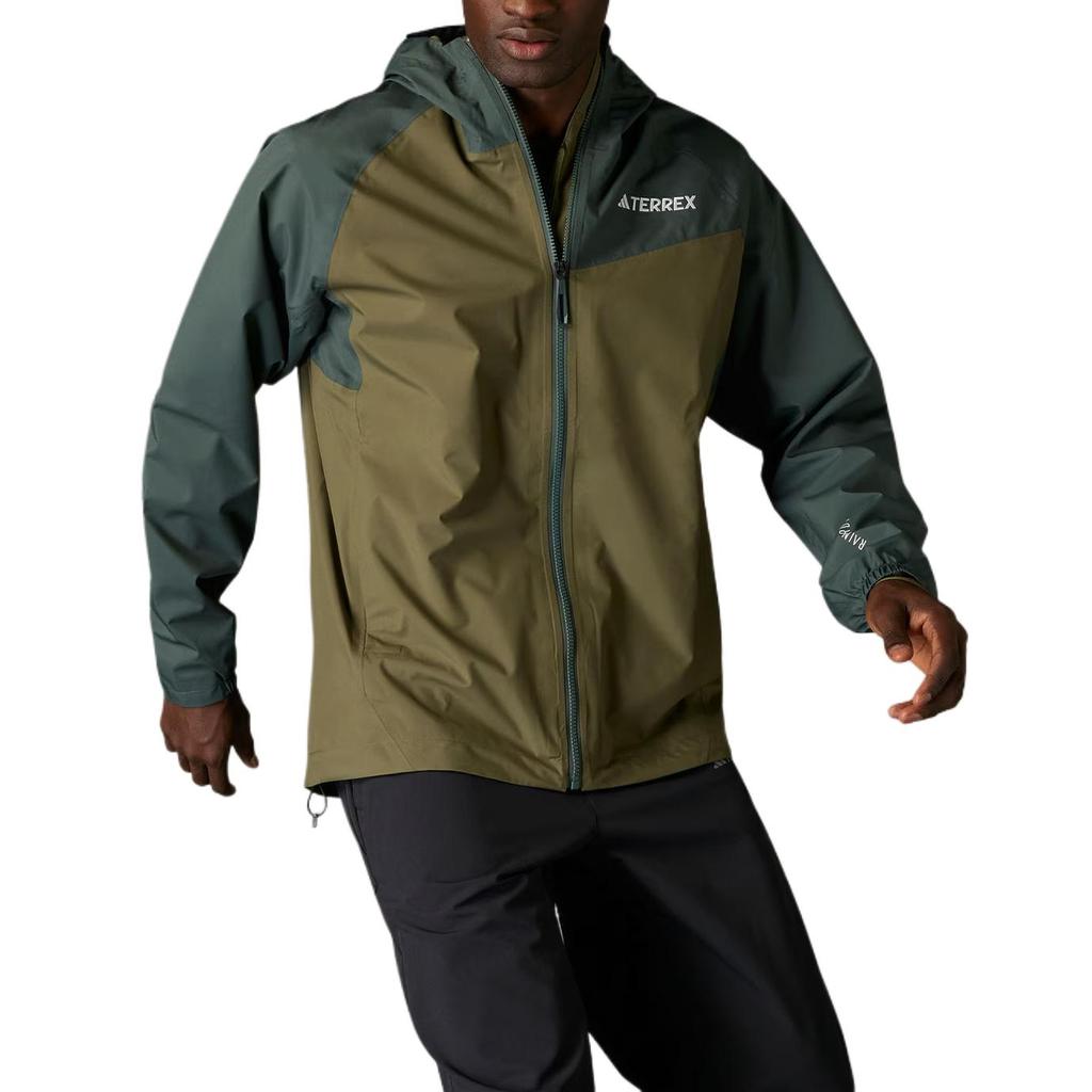 adidas Giacca Versatile Casual Moda Comoda da Uomo Rain.Rdy Multi 2L Rock-Olive Verde Edera JD8355