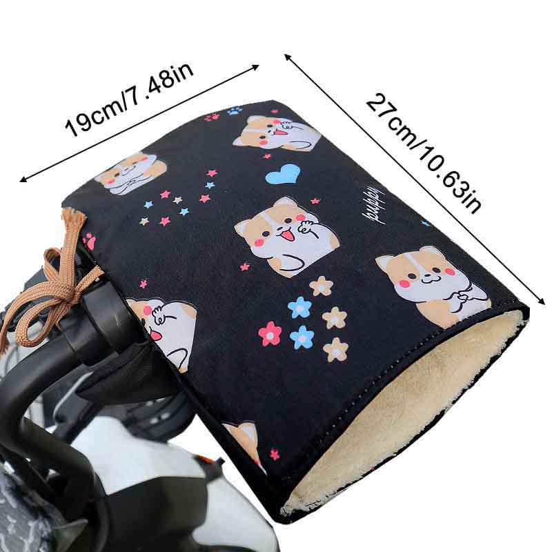 Autumn Winter Cartoon Electric Bike Warm Gloves Warm Mittens Scooters Motorcycle Electric Bike Handlebar Gloves Hand Guards