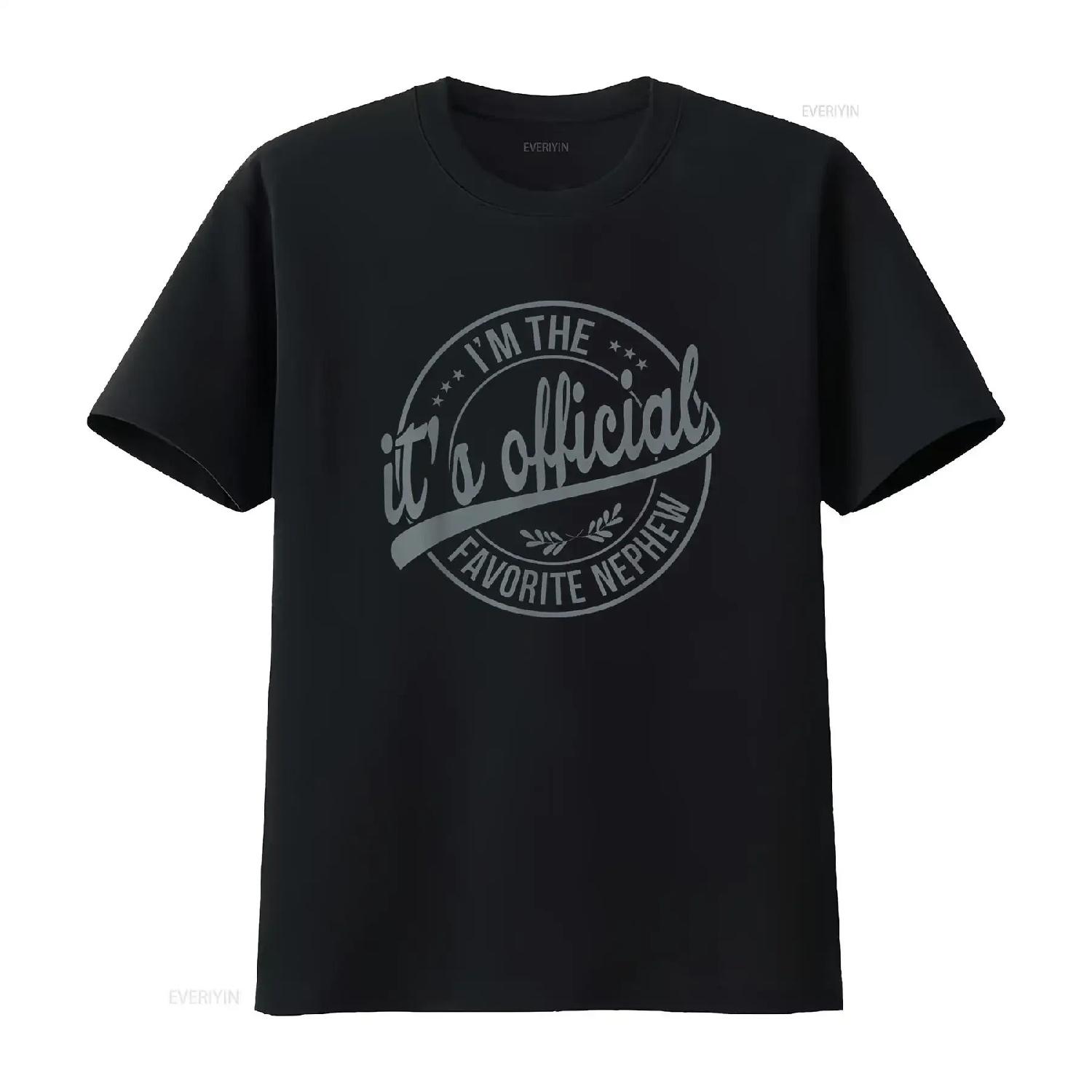 

Its official im the favorite Nephew T Shirt vintage Washed Stretched Breathable fashion Slightly Casual Top For Everyday Wear S чёрный