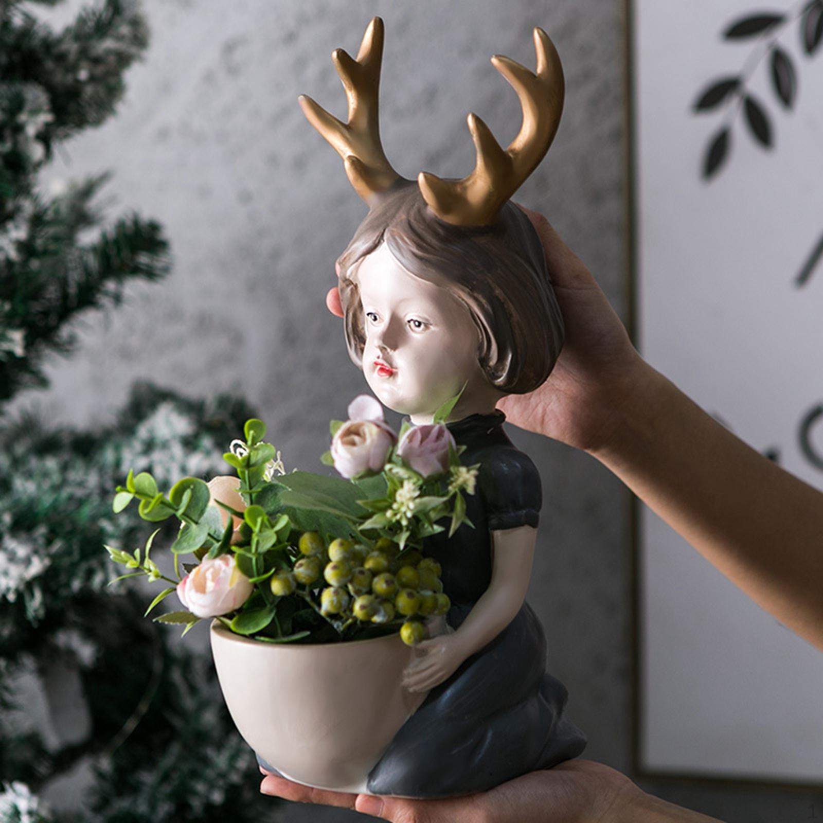 

Deer Antler Planters for Office and Home Decor сірий колір