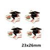 10Pcs Enamel Graduation Hat Charms Pendant for Necklaces Earrings DIY Jewelry Making Decorations Accessories Findings