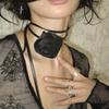 Silk Rose Flower Collar Choker Necklace Long Lace-up Necklace Wedding Jewelry Neck Chain Gift for Women Teens Girls