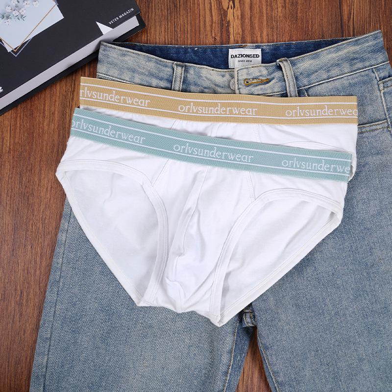 Platinum Macaron Men's U-Convex Low-Rise Cotton Briefs - Trendy and Comfortable Youth Underwear