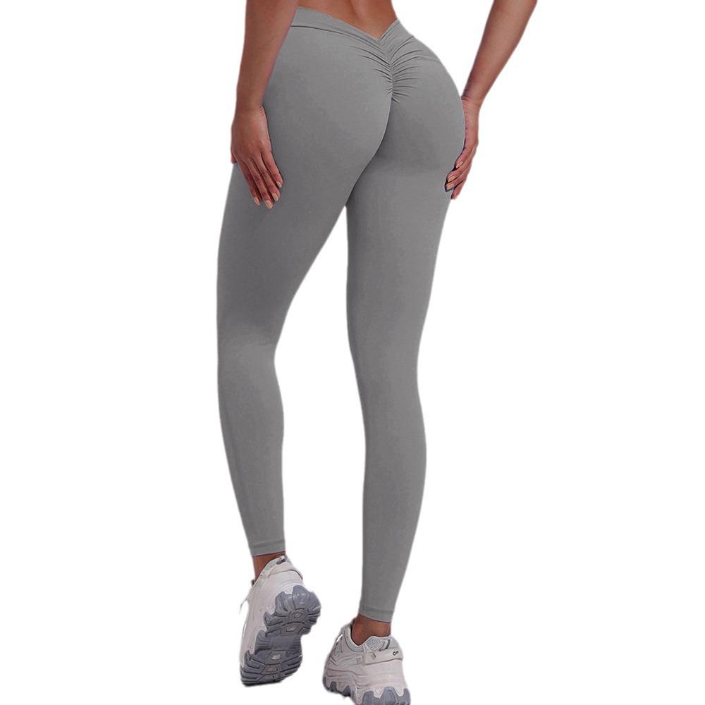V-Shaped High-Elastic Hip-Lifting Pleated Yoga Pants - Popular in Europe & America for Training, Running & Fitness
