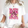 Rosa Valentinstag Coquette Herz T-Shirts Damen Be Mine Kurzarm-T-Shirt Glitzer Coquette Valentinstag Shirt Design Damen T-Shirt