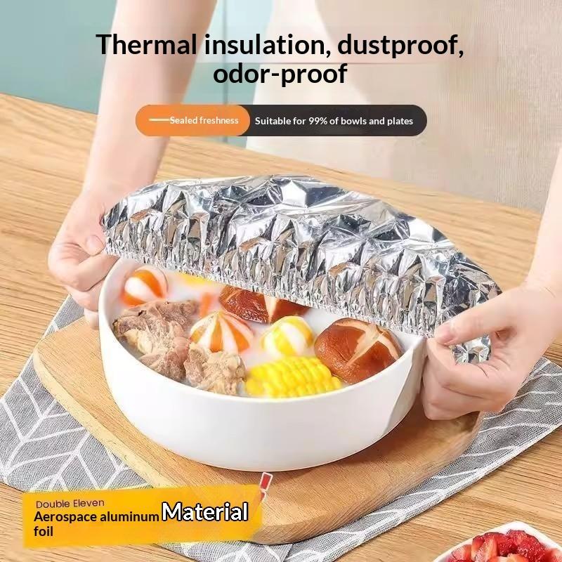 10/20/30/50Pcs Aluminum Foil Film Food Cover Food Grade Disposable Food Covers Saran Wrap Fruit Vegetable Fresh-Keeping Lids