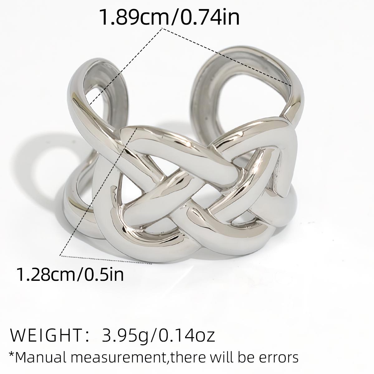 Fashion Geometry Lines Design Stainless Steel Rings 18K Gold Plated Waterproof Quality Zircon For Daily Wear Vacation Seaside