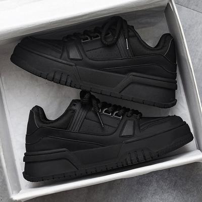 Sneakers Nere da Uomo Bread con Suola Platform Chunky Scarpe Basse Casual con Lacci per Adolescenti Design Minimalista Confortevoli Autunno Primavera