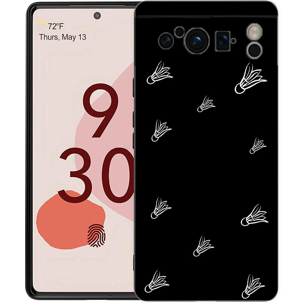 

Luxury Phone Case For Google Pixel 10 9 8 9A 8A 7 7A 6 Pro XL 6A 5G Black Soft Back TPU Cover badminton Pixel 10 Pro XL