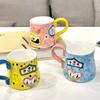 Tazza da caffè in ceramica a forma di cuore da cartone animato