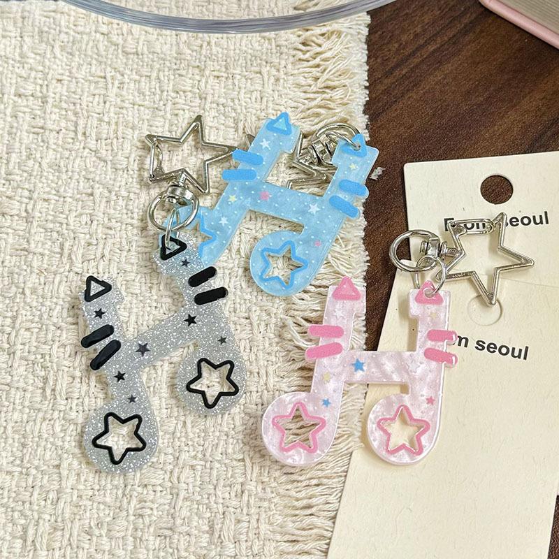 Fashion Cartoon Acrylic Keychain Sweet Musical Note Shaped Keychain DIY Bag Charms Fashion Accessories