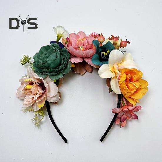 Imitation Flower Decor Hair Hoop Elastic Design Travel Party Headband Various Styles Floral Hair Hoop Headgear Charming Accessory